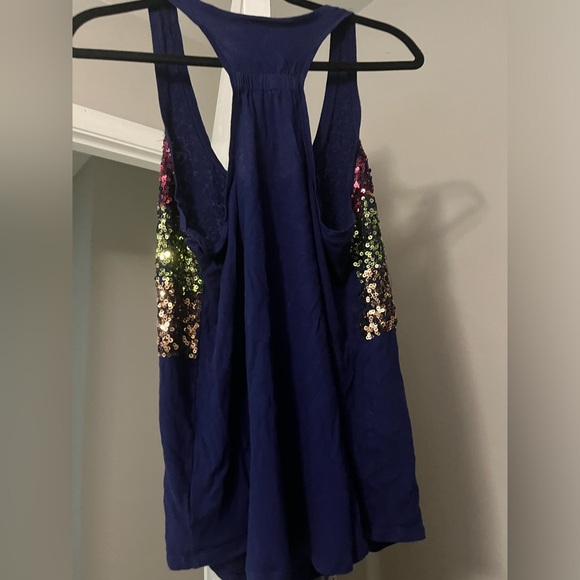 Express Sequined Navy Tank - Picture 4 of 4